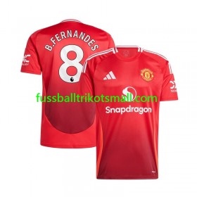 Fußballtrikots Manchester United Bruno Fernandes 8 2024-2025 Kurzarm Heimtrikotsatz kaufen